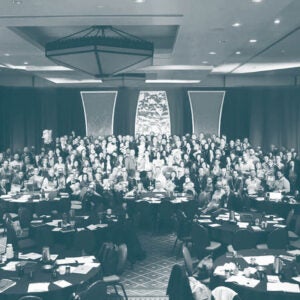 Company photo at a conference
