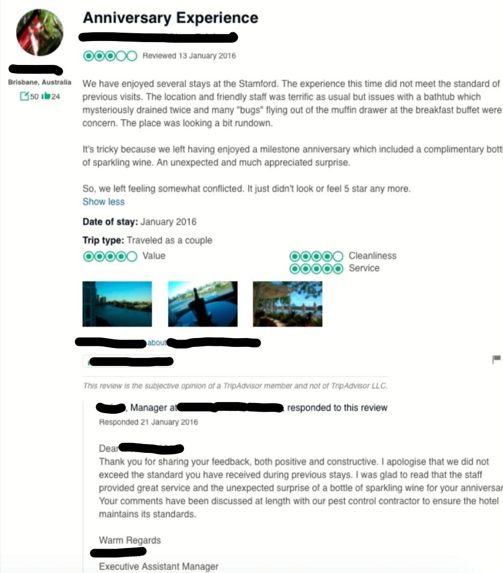 trip advisor review