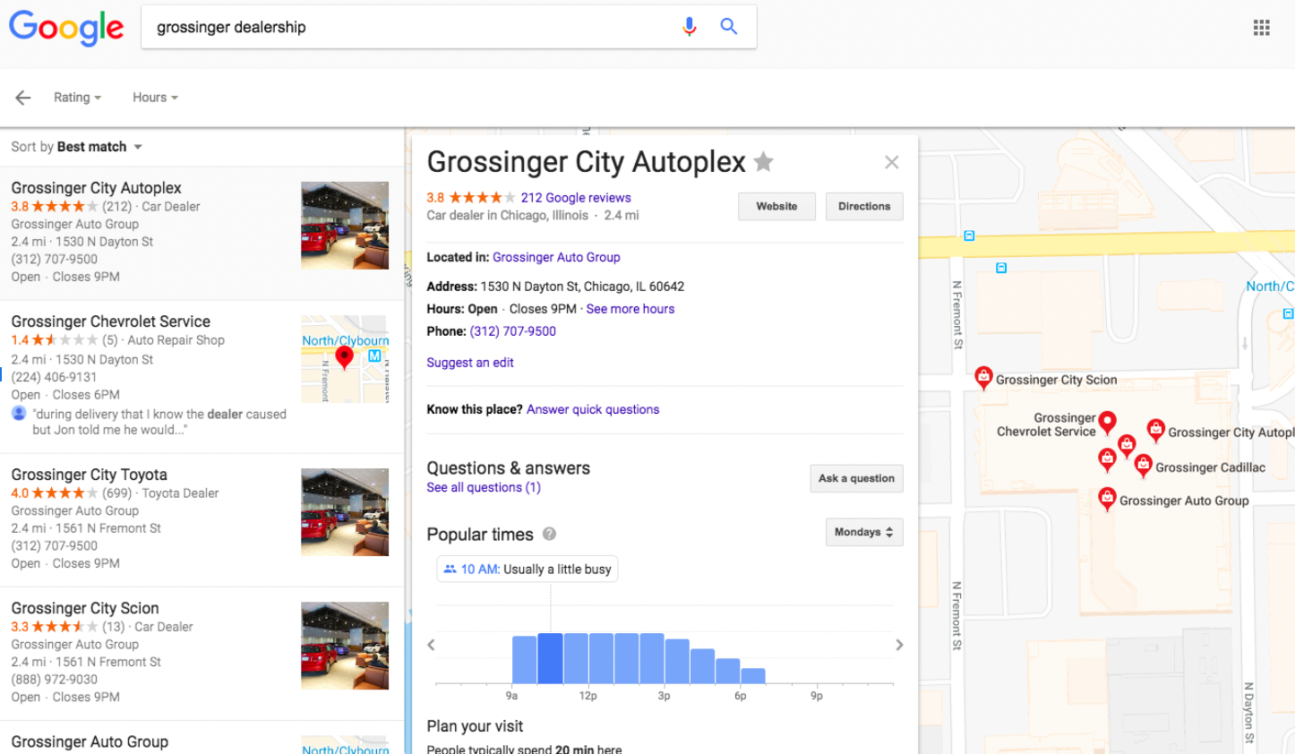 Grossinger City Autoplex GMB Listing