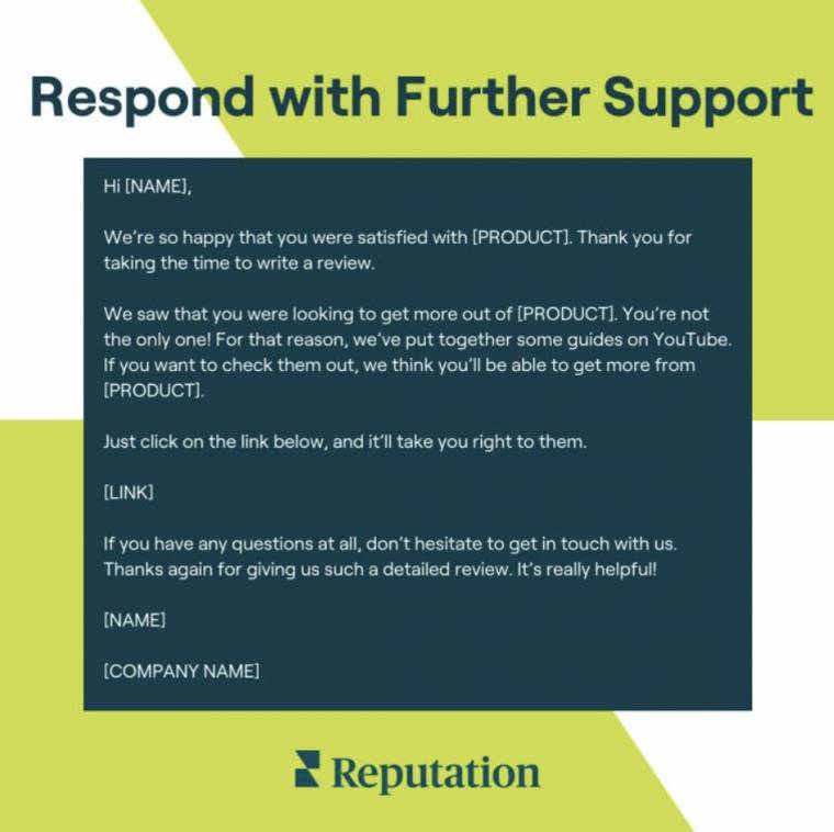 Respond to a review with further support