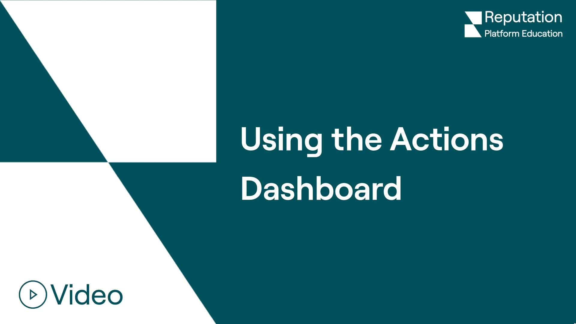 Image for Video – Using the Actions Dashboard