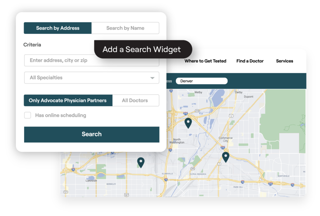 Examples of Location Pages search widget