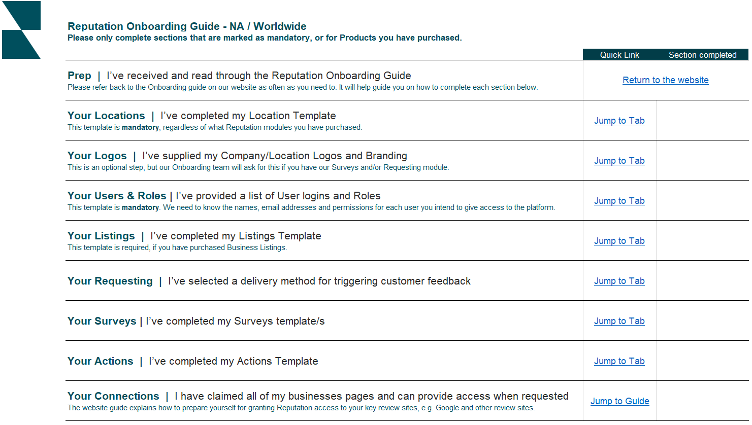 Onboarding guide screengrab