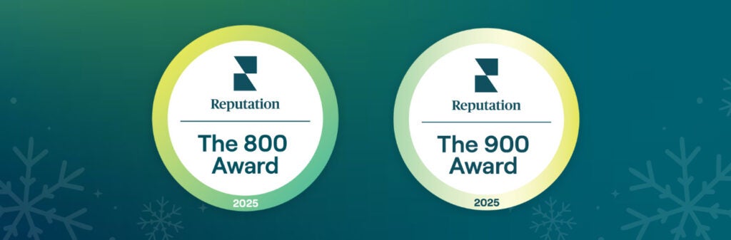 The 2025 Reputation 800 and 900 award badges