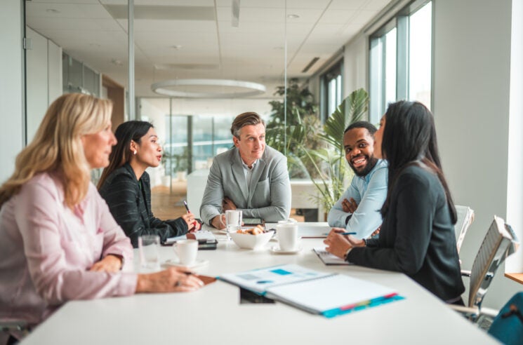 Group meeting at conference table